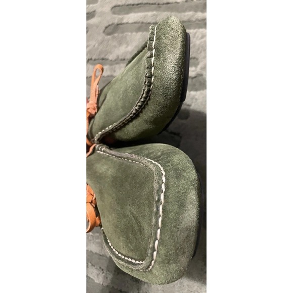 Manza Italian Driving Shoes Monza Loafer Size 11 Green Suede Leather Comfy Soft